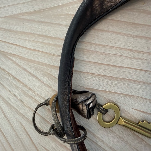 Fossil Two-Tone Leather Hobo Bag Y2K - Picture 6 of 10